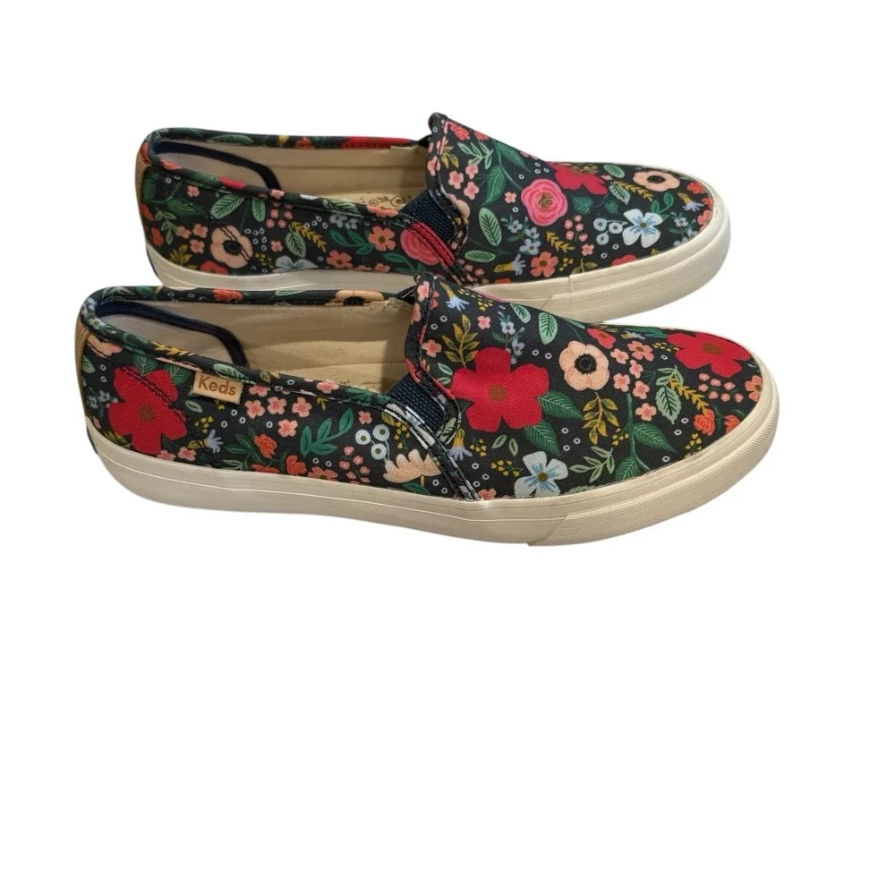 Keds Rifle Paper Co. Floral Triple Decker Slip On Sneakers Women's Size 7.5 Shoe